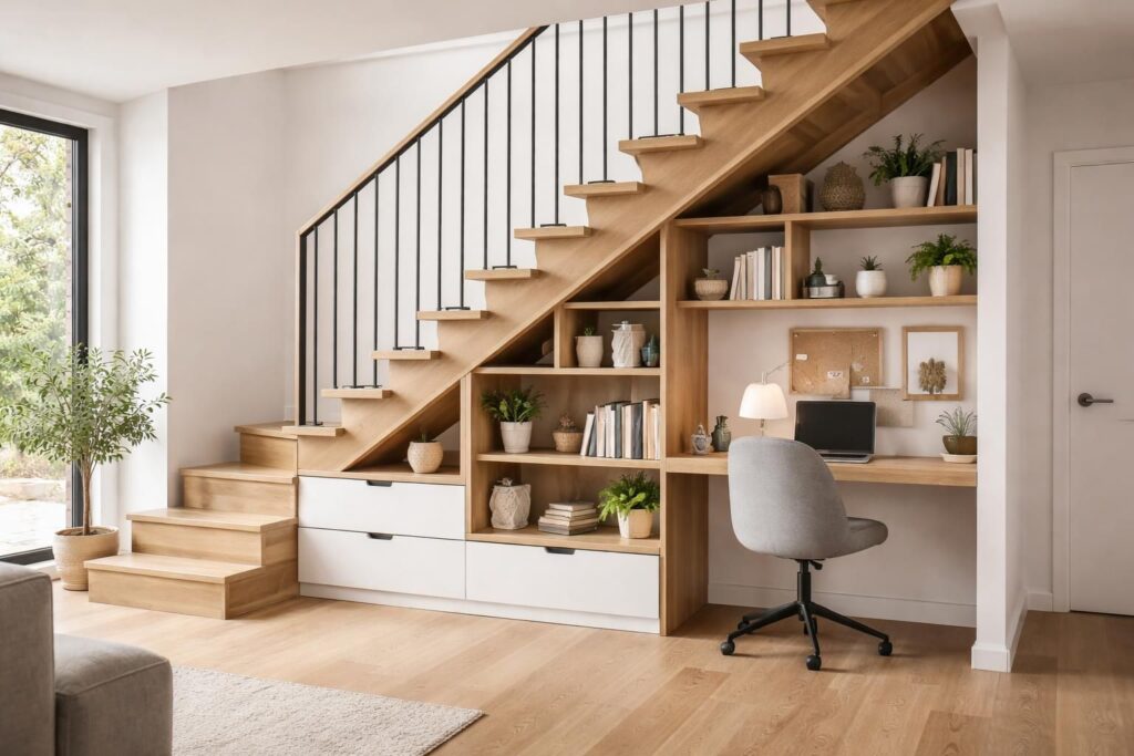 découvrez des astuces pratiques pour optimiser l’espace sous votre escalier et maximiser le rangement dans votre maison.