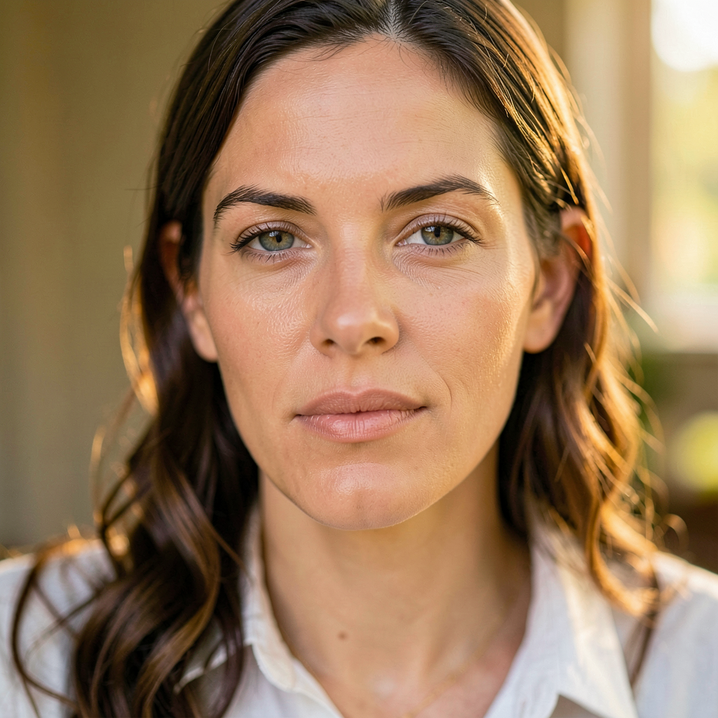 Détail d'une salle de bain verte avec carrelage vert bouteille, plantes tropicales et accessoires en laiton.
