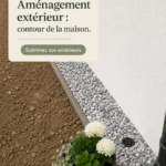 Aménagement extérieur avec des fleurs et une allée autour d'une maison