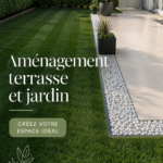 Terrasse joliment aménagée avec des plantes et du mobilier confortable