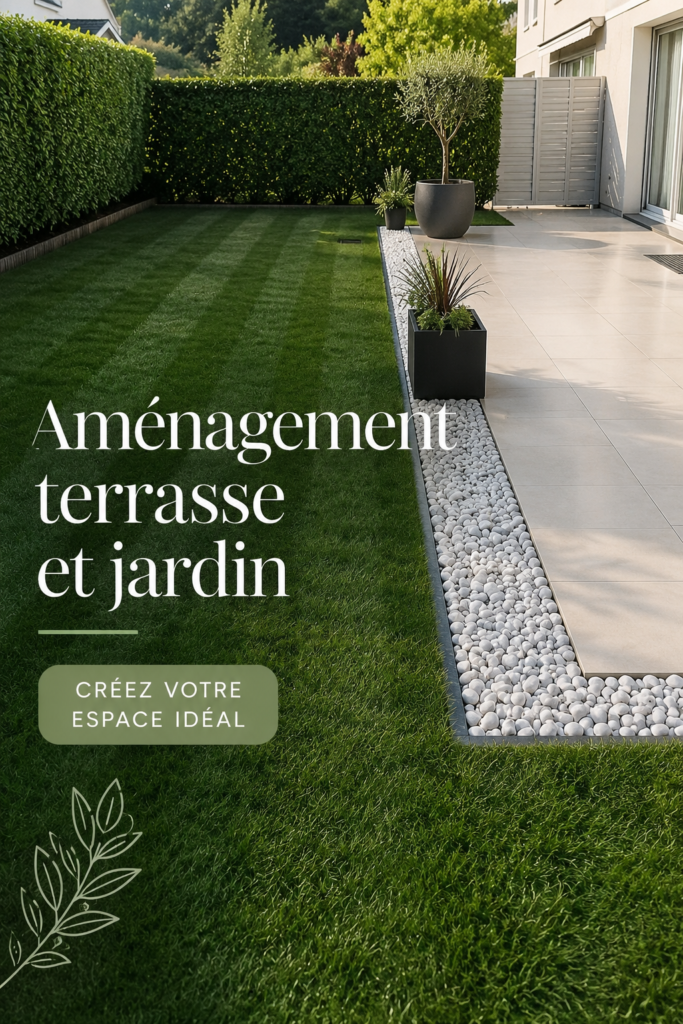 Terrasse joliment aménagée avec des plantes et du mobilier confortable