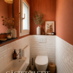 Une toilette aménagée avec goût, accueillante et chaleureuse.