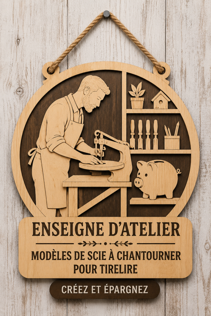 Atelier créatif avec des motifs en bois et des tirelires à réaliser