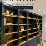 Bibliothèque moderne sur mesure dans un salon élégant