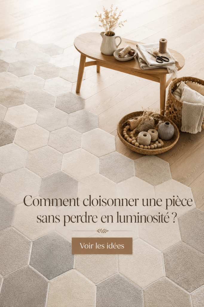 Une pièce joliment cloisonnée avec lumière naturelle poussant à travers des séparations en verre.