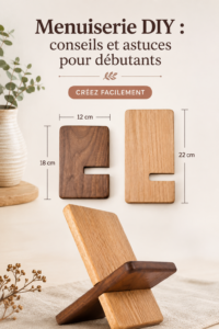 Portrait d'une femme travaillant sur un projet de bricolage en bois
