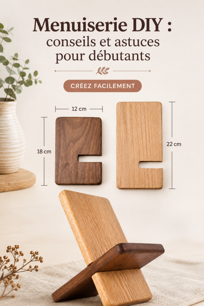 Portrait d'une femme travaillant sur un projet de bricolage en bois