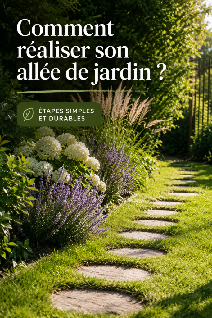 Allée de jardin bien entretenue avec des pavés et des plantes bordées