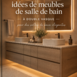 Modèle moderne de double vasque dans une salle de bain contemporaine
