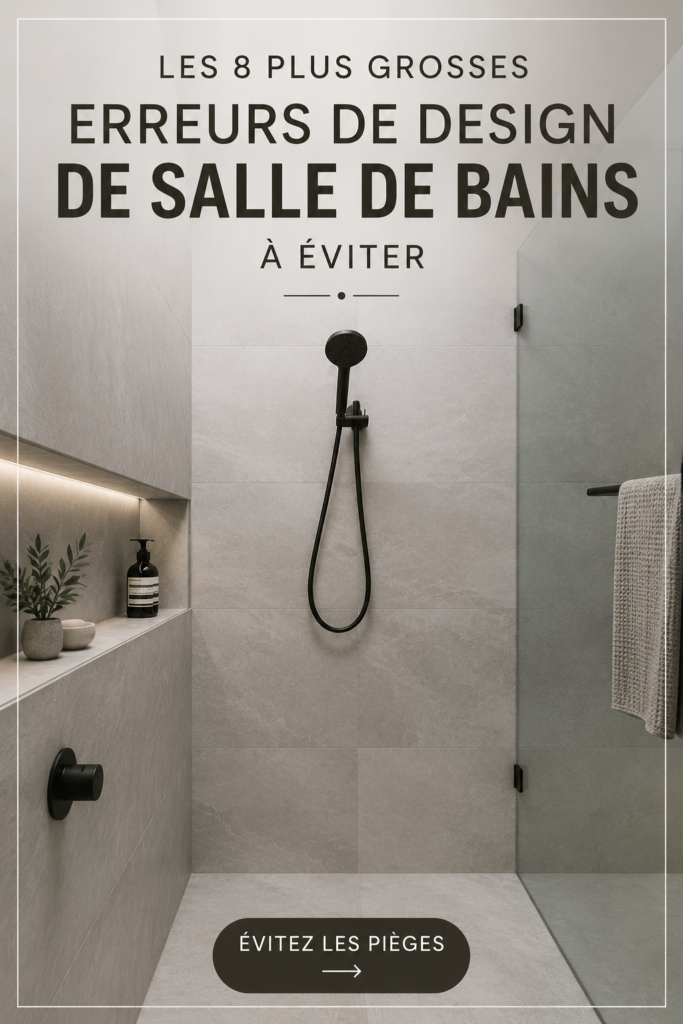Salle de bain moderne avec une décoration élégante et fonctionnelle.