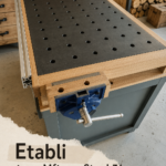 Etabli type MFT pour projets de bricolage, conçu avec des matériaux de qualité.