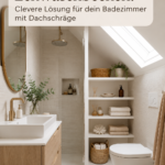 Évier d'angle moderne dans une salle de bain bien agencée.