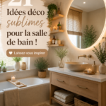 Salle de bain décorée avec des éléments chaleureux et pratiques