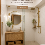 Salle de bain moderne avec des éléments de décoration tendance à Singapour