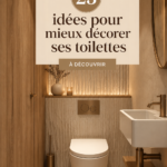 Toilettes joliment décorées avec des plantes et des accessoires élégants.