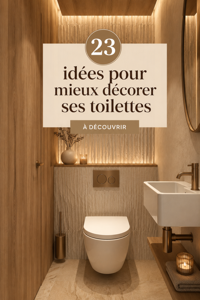 Toilettes joliment décorées avec des plantes et des accessoires élégants.