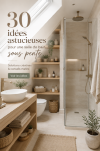 Aménagement d'une salle de bain sous pente avec lavabo et douche
