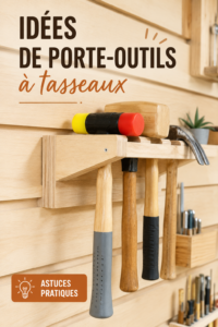 Support à outils en bois bien organisé dans un atelier chaleureux