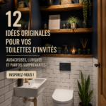 Des toilettes décorées de manière originale avec un style coloré et contemporain.