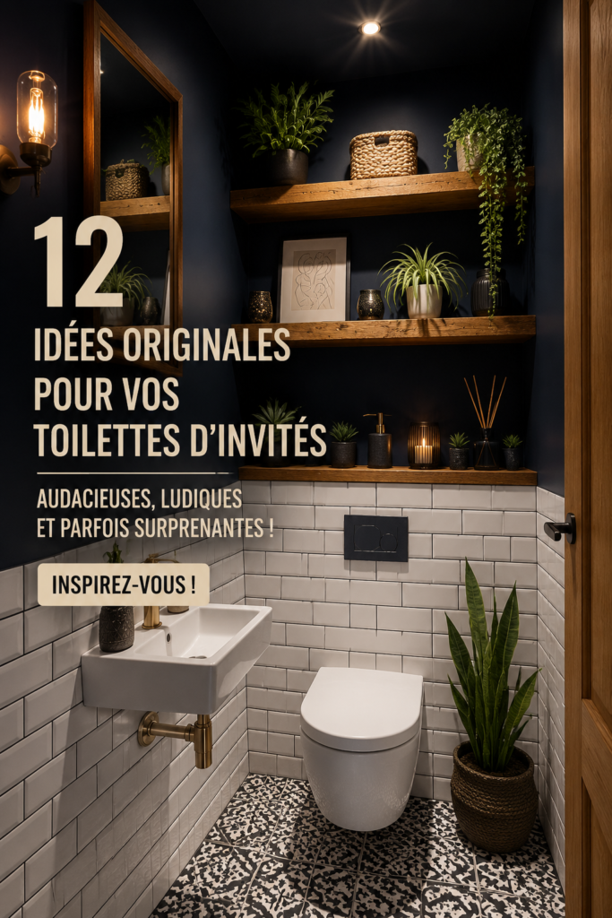 Des toilettes décorées de manière originale avec un style coloré et contemporain.