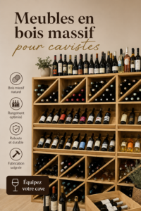 Meubles en bois massif dans une élégante cave à vin