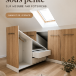Placard sous pente sur mesure bien aménagé dans une chambre