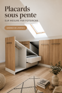 Placard sous pente sur mesure bien aménagé dans une chambre