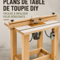 Plan d'une table à toupie DIY avec matériaux de bricolage