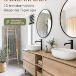 Salle de bain chic aménagée avec des meubles IKEA modernes.