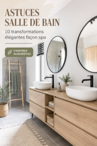 Salle de bain chic aménagée avec des meubles IKEA modernes.
