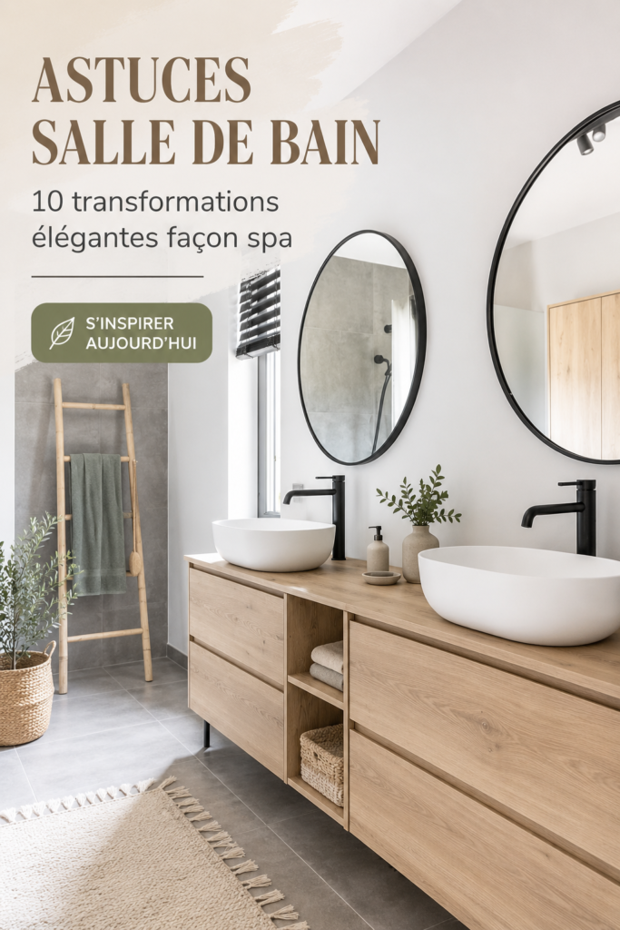 Salle de bain chic aménagée avec des meubles IKEA modernes.