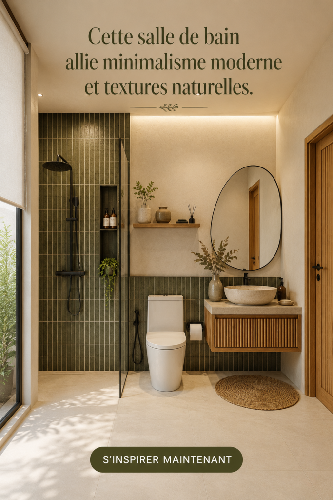 Salle de bain moderne avec textures naturelles et minimalisme