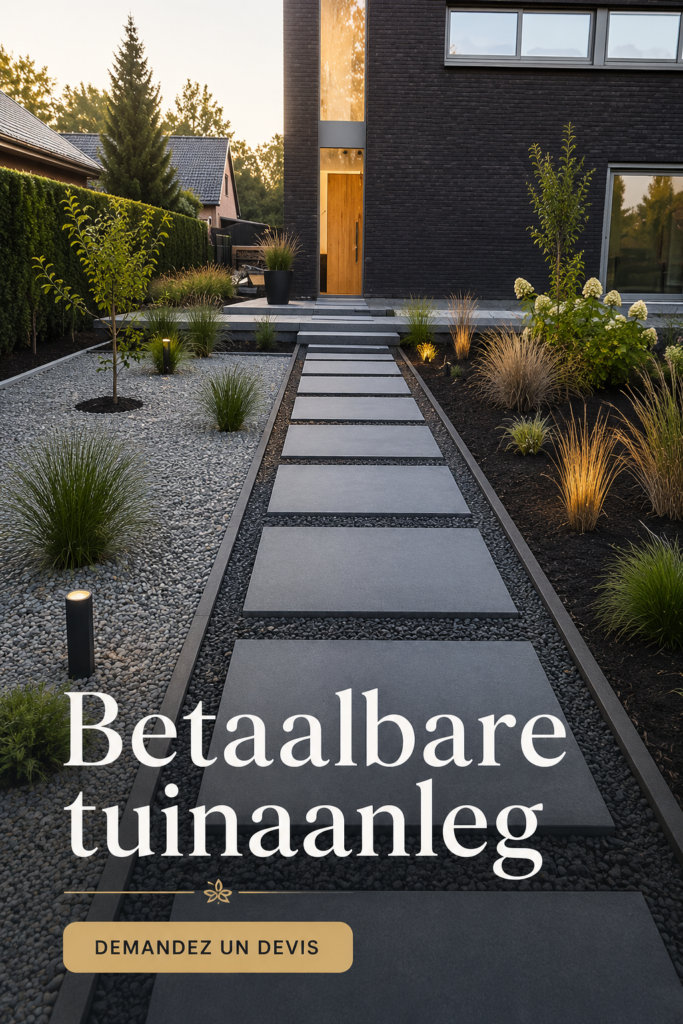 Un jardin de rêve avec un aménagement paysager abordable, rempli de fleurs colorées et de verdure.