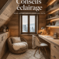 Intérieur d'un loft bien éclairé avec des lampes modernes et une ambiance chaleureuse