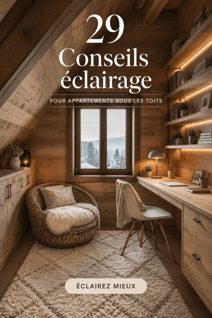 Intérieur d'un loft bien éclairé avec des lampes modernes et une ambiance chaleureuse