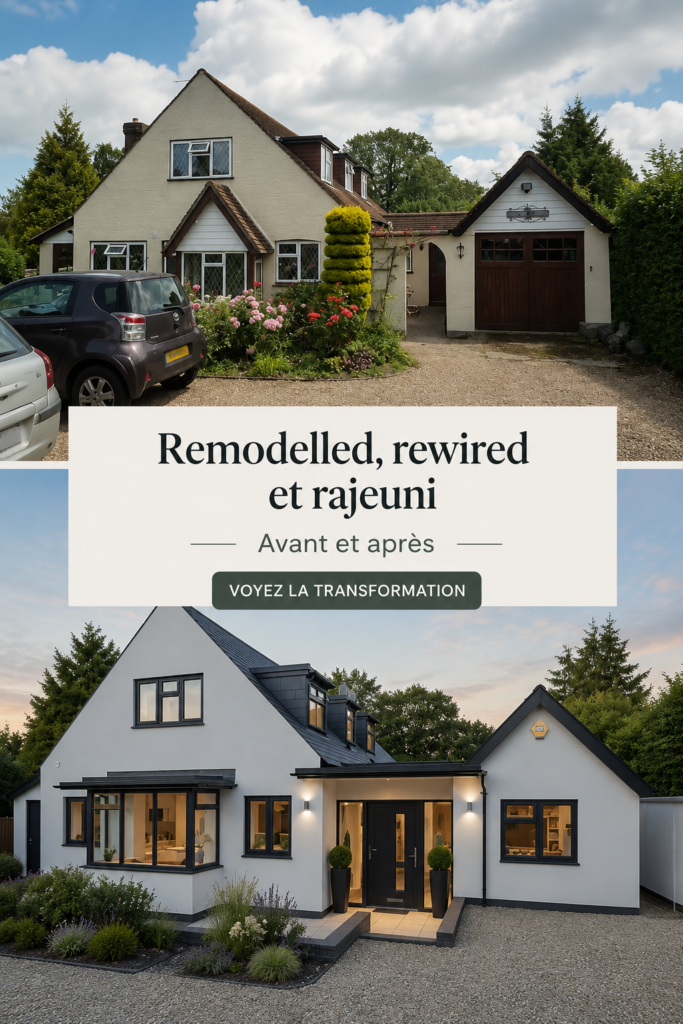 Intérieur rénové avec goût : avant/après d'une transformation.