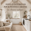 Intérieur d'une cabane rustique avec des éléments en bois et une ambiance chaleureuse.