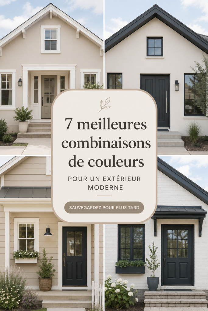 Façade d'une maison moderne avec des couleurs extérieures élégantes.