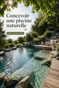 Une piscine naturelle et son aménagement paysager verdoyant