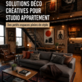 Un studio décoré avec goût, illustrant des solutions de décoration pour petits espaces.