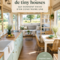 Une tiny house moderne en bois avec un design épuré, entourée de verdure.