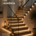 Un salon élégant éclairé par des lumières LED modernes et chaleureuses.