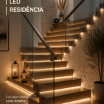 Un salon élégant éclairé par des lumières LED modernes et chaleureuses.