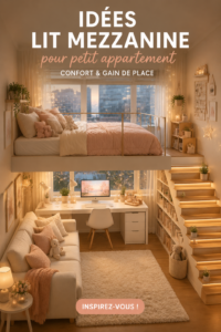 Aménagement d'une chambre confortable avec lit en hauteur pour petits appartements