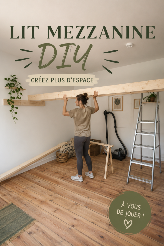 Un lit mezzanine en bois stylé, optimisant l'espace dans une chambre