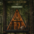 Maison A-Frame perchée dans les arbres entourée de verdure