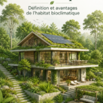Maison bioclimatique avec une architecture moderne intégrée dans la nature