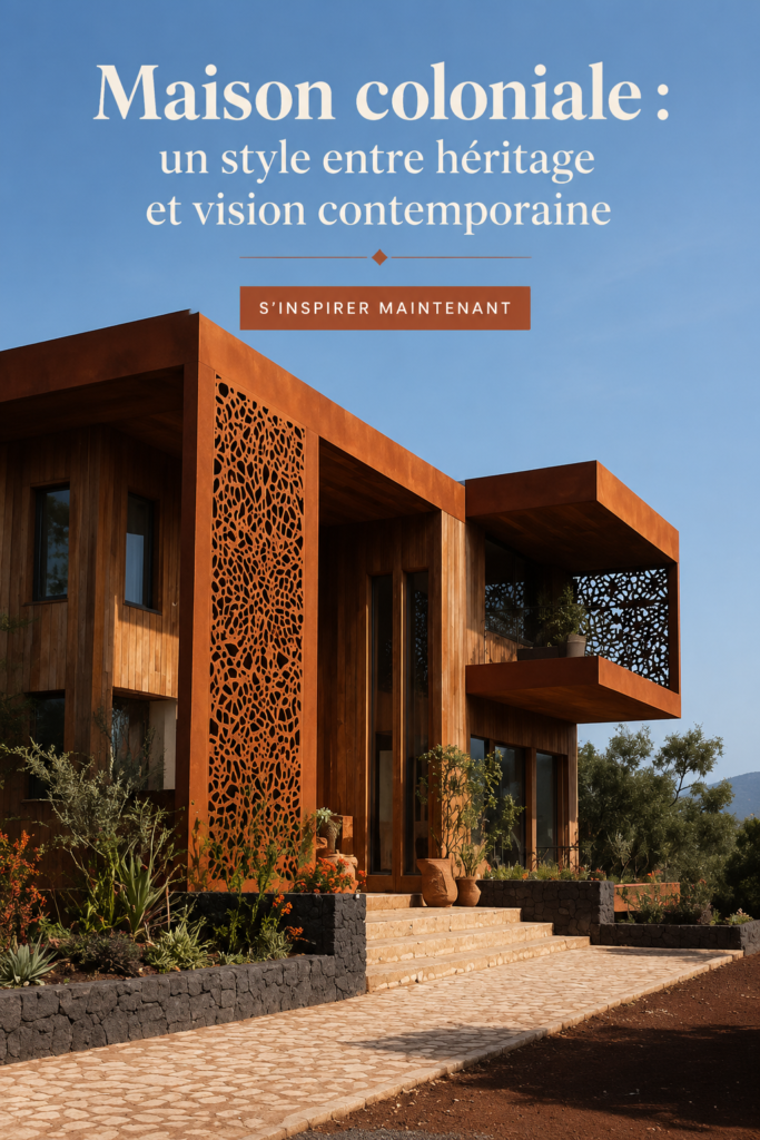 Intérieur chaleureux d'une maison coloniale mêlant modernité et héritage.