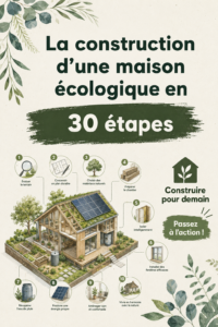 Maison écologique en construction avec des matériaux durables.