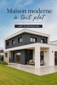 Maison moderne avec toit plat et design contemporain